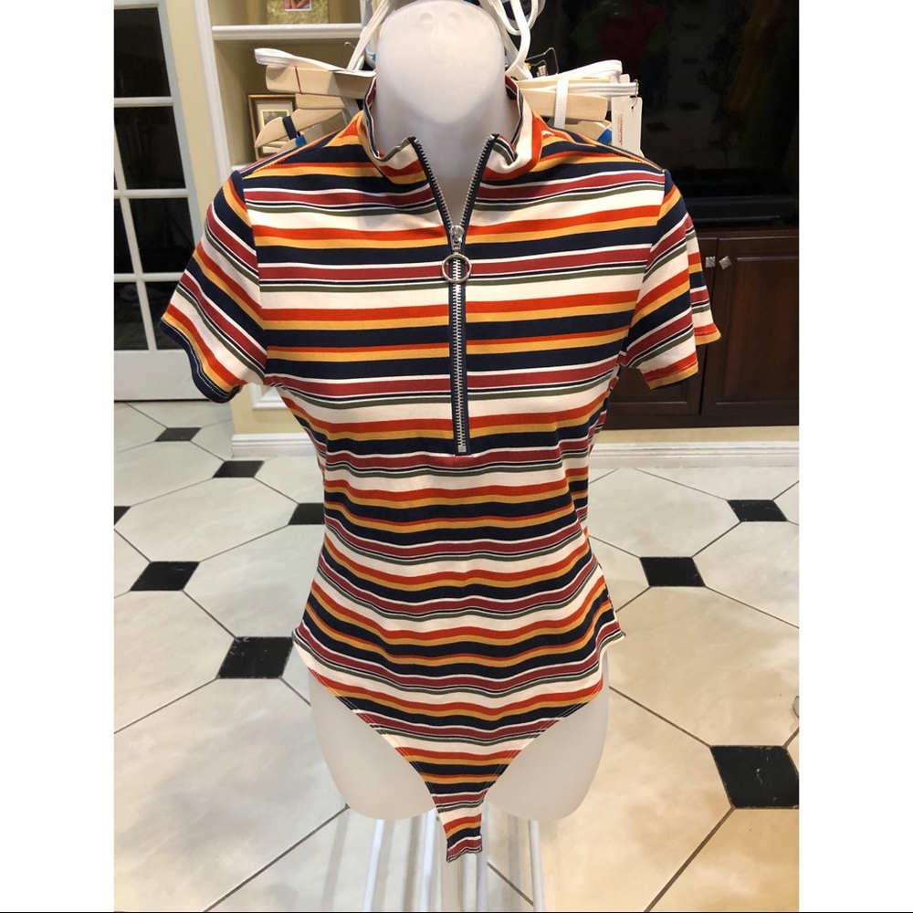 Stripped multi color Bodysuit
